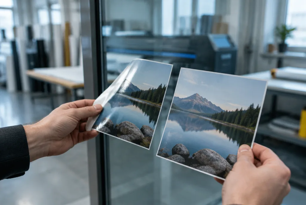 Porównanie dwóch folii samoprzylepnych na szybie: z laminatem i bez
